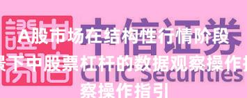 A股市场在结构性行情阶段背景下中股票杠杆的数据观察操作指引